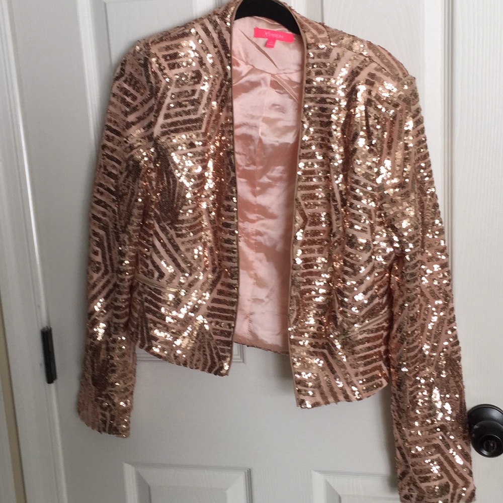 Rose gold sequin jacket